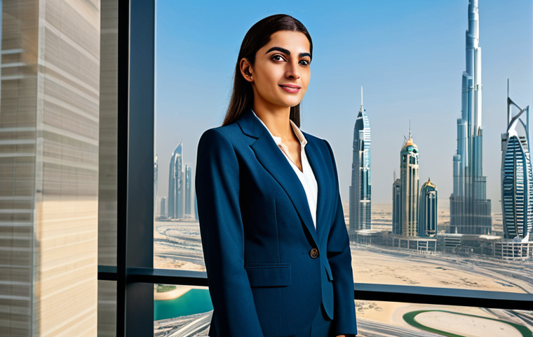 **

"A professional businesswoman in a modest business suit, standing in a modern office with a view of Dubai's skyline, fully clothed, appropriate attire, safe for work, perfect anatomy, natural proportions, professional photography, high quality, family-friendly."

**
